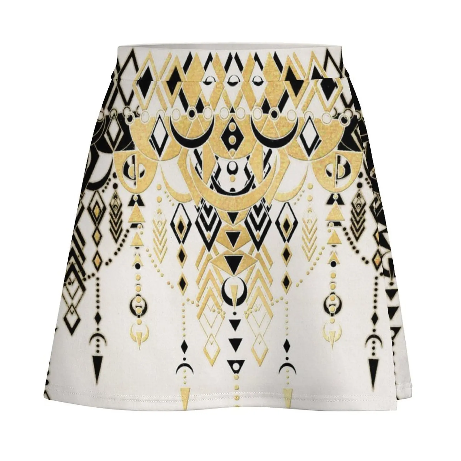 Modern Deco in Black and Cream Mini Skirt summer skirts micro mini skirt extreme Mini Skirt