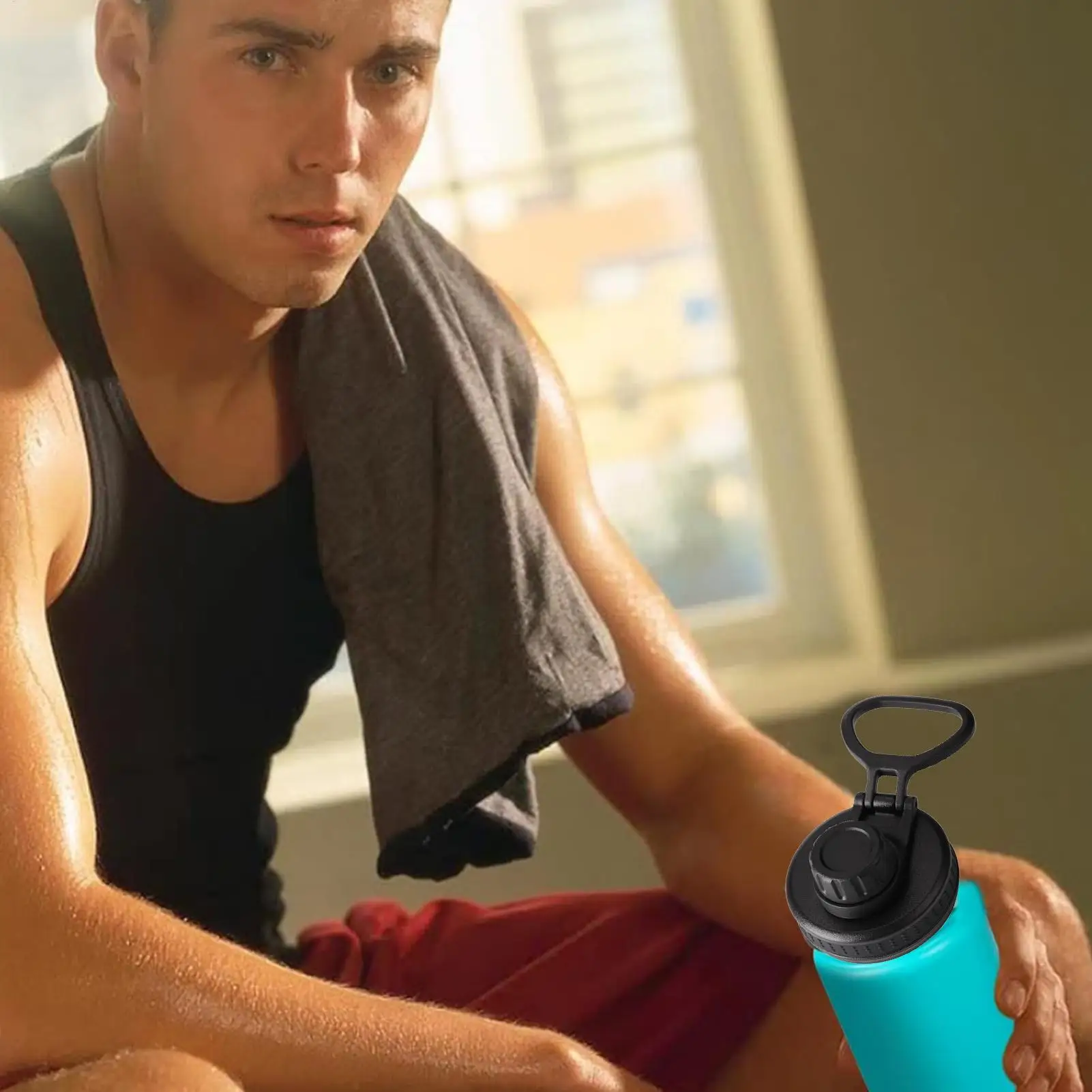 Universal Leakproof Wide Mouth Bottle Lids Mug Cover Thermos Water Bottle plastic Tumbler Lids Replacement Cup Accessories view 2