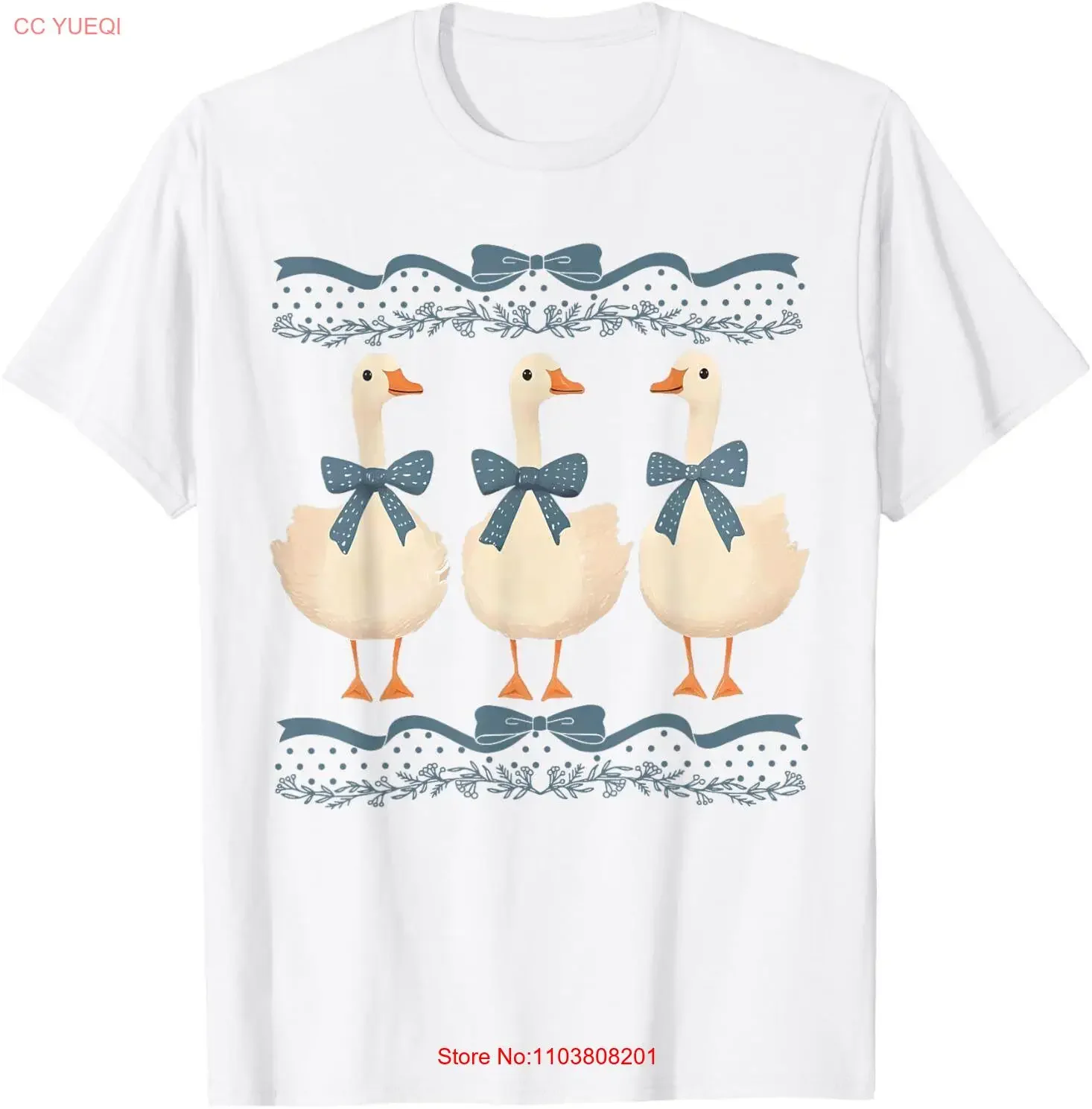 Винтажная футболка Mama Goose With Baby Geese с синей лентой для влюбленных, винтажная стираная удобная мужская футболка с рисунком, мягкая растянутая повседневная футболка