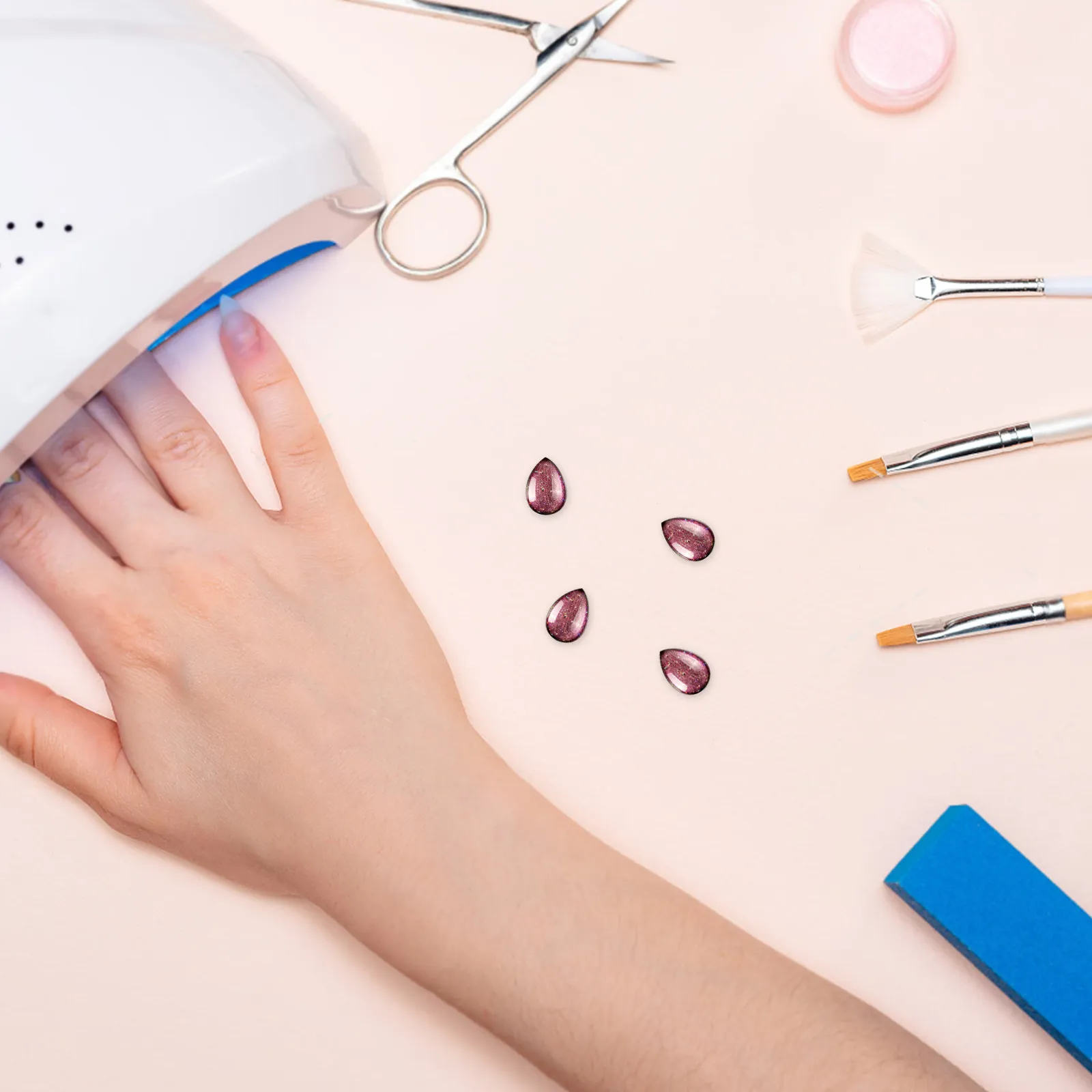 50Pcs Transparent Glass Nail Display Beads Teardrop Shape Manicure Color Samples Nail Polish Display Tools for Salon Personal