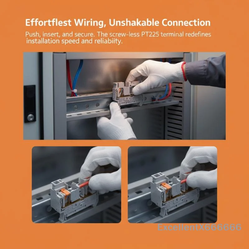 PT2.5 Push-in Electrical Cable Connector 1Pcs DIN Rail Terminal Block for Communication Equipment Circuit Wiring