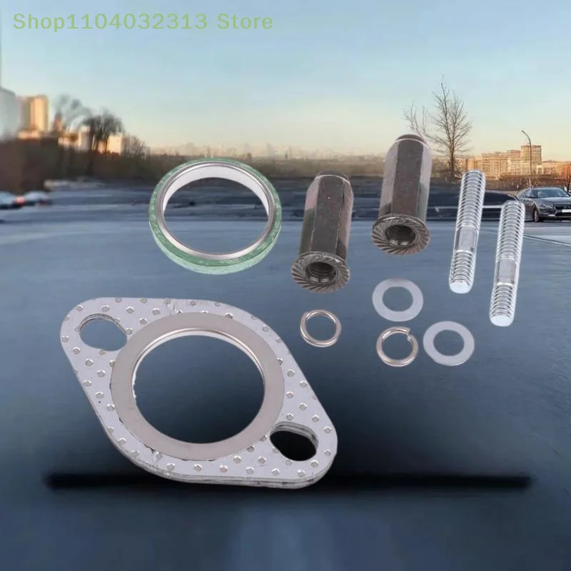 10Pcs Exhaust Bolt Gasket Metal Stud Nut Kit for GY6 50-150cc Scooters ATVs Go Karts Moped Quad Motorcycle Repair Parts