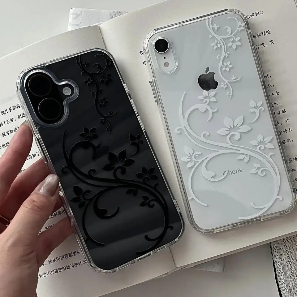 Funda transparente con flor sencilla y moderna para iPhone 17 Air 16 Pro Max 15 14 13 Mini 12 11 Promax 78 Plus, suave y estilo Y2K 2