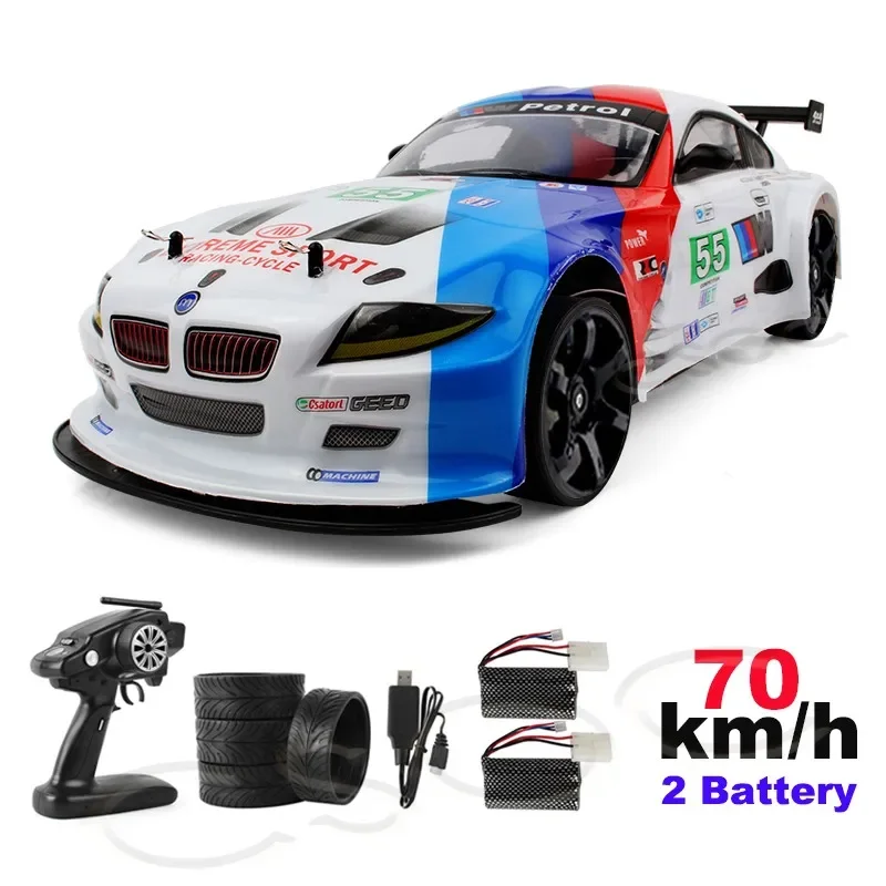 CSOC 1/10 RC Racing Drifting Cars 70 km/h with LED Light 2.4G High Speed Remote Control Toy Big Off-road 4WD for Adults Boys