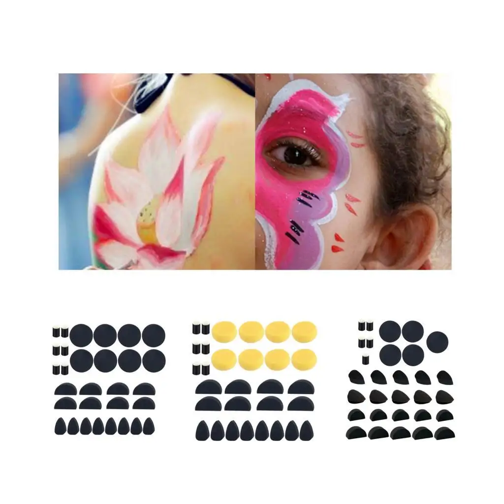 30x Gesichtsbemalungsschwämme, wiederverwendbar, für Kinder, Gesichtsbemalungsschwämme, Körperbemalungsschwamm für Bastelarbeiten, Gesichtsbemalung, Halloween, Make-up, Körperkunst