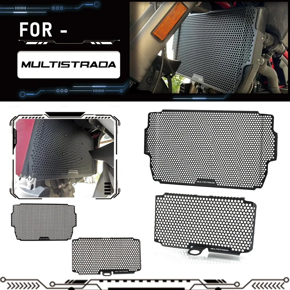 

2024 Motorcycle Radiator And Oil Cooler Guard Protector Grille Cover For Ducati MultiStrada V2 1260 1200 950 S Enduro ABS 2023