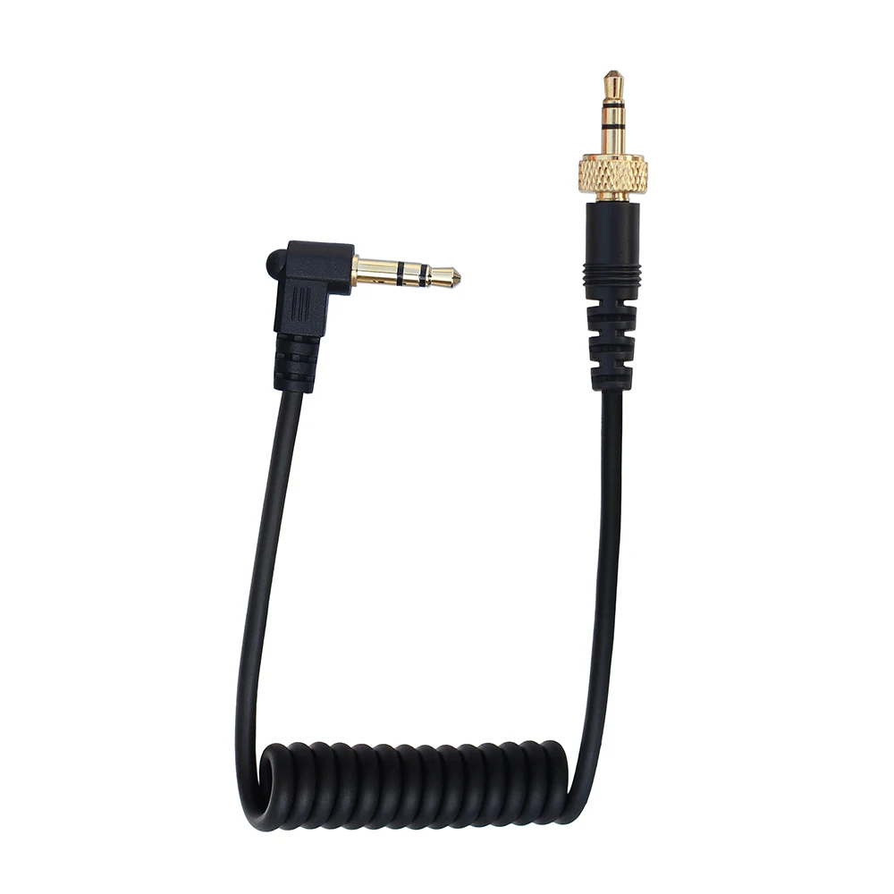 TRS إلى TRS 3.5 مللي متر الربيع ملفوف ميكروفون الصوت كابل مع مشبك متصل SLR كاميرا لسوني UWP-D11/UWP-D21 ، D12 ، V1 ، P03