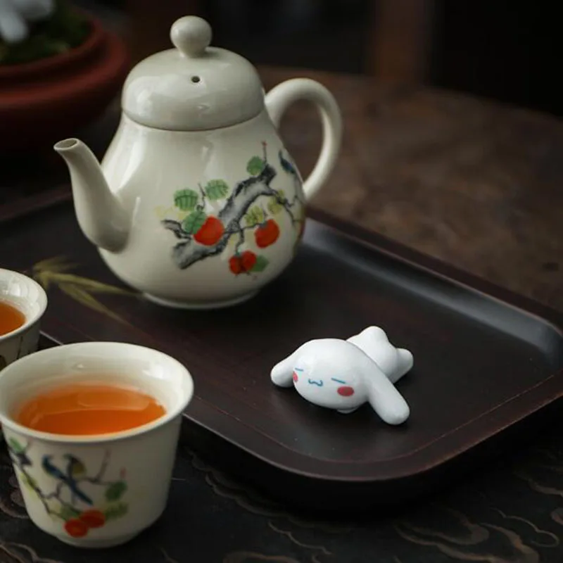 4Pcs/Set Porcelain Dog Chopstick Rack Chopstick Holder Spoon Fork Stand Ceramic Crafts Kitchen Tableware Dinner Accessories