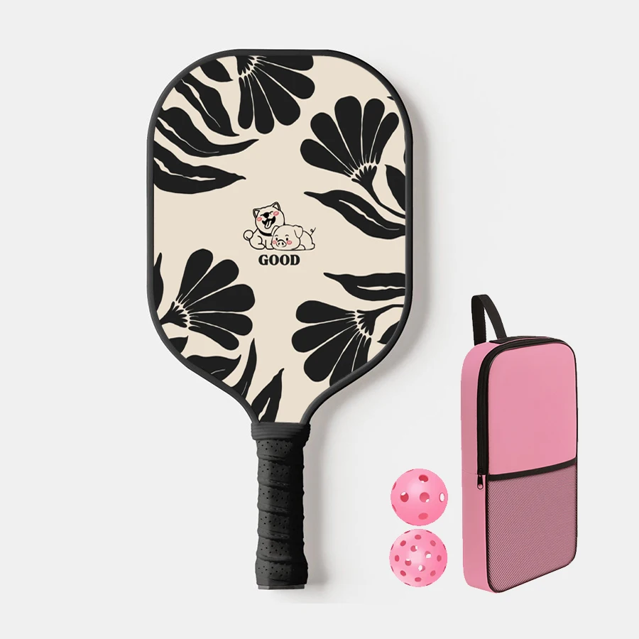 Lucky003 Thermoformed T700 Raw Carbon Fiber Pickleball Paddle Spin Textured Surface With Foam Edge Ergonomic Grip