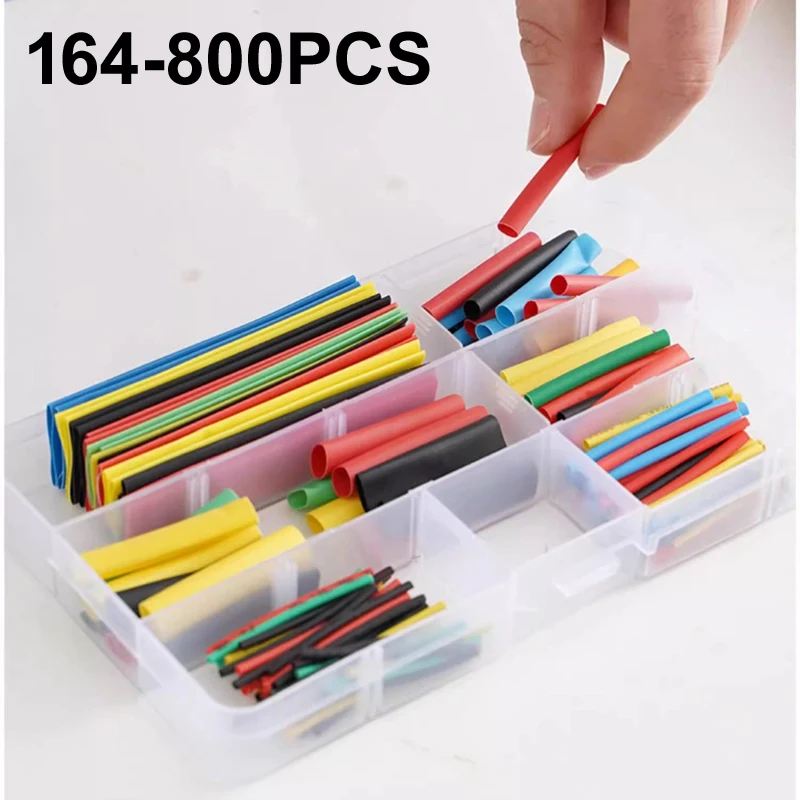 800PCS With Box Heat Shrink Tube Thermoresistant Tubing Electrical Connection Phone Charger Cable Insulation Sleeved Protecter