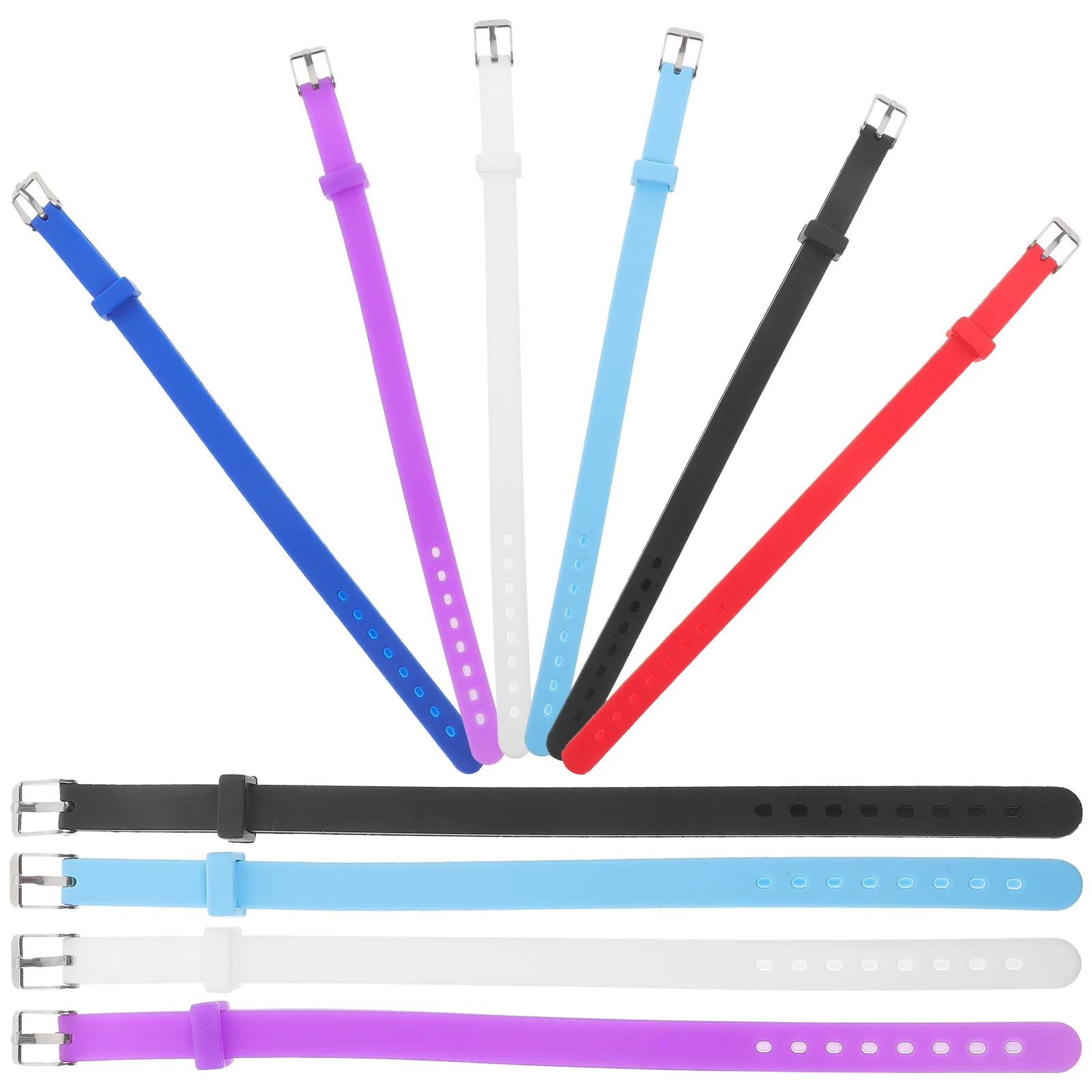 

14 pcs Solid Color Silicone Wristbands Durable Rubber Bracelets Adjustable For Party Favors Group Decoration