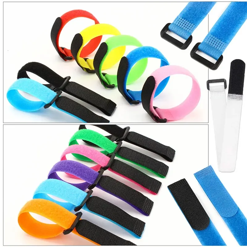 5/10PCS Hook and Loop Securing Straps Reusable Fastening Cable Strap Nylon Adjustable Cable Ties Organizer for Cord Management