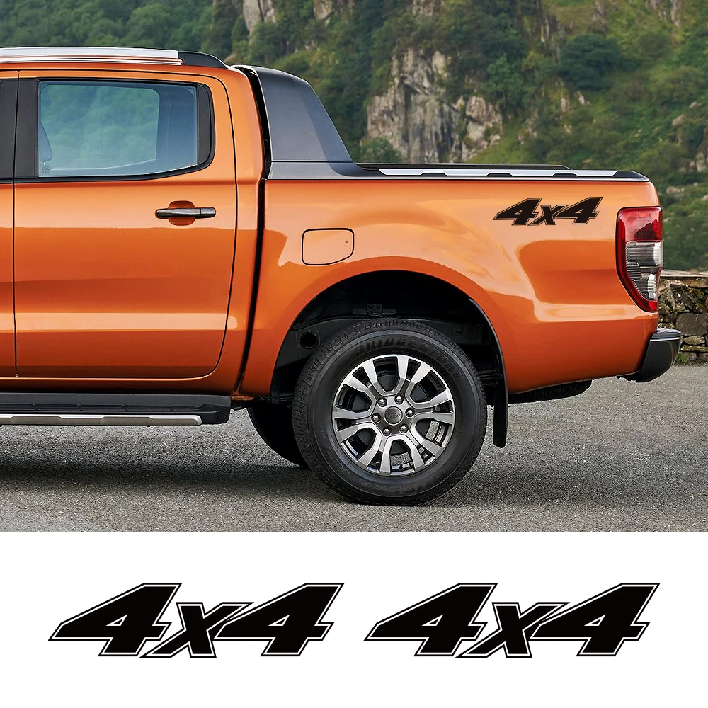 2 uds 4x4 calcomanías laterales de puerta de coche pegatinas de decoración de cola de recogida accesorios para Nissan NAVARA NP300 D40 D23 Mitsubishi L200 Triton