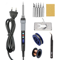 90W Soldering Iron With Digital Temperature Adjustment Auto Sleep Feature Ceramic Heating Element For Electronic Welding