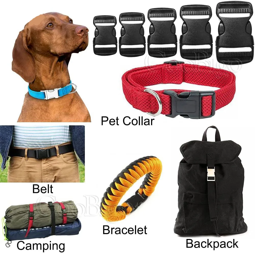 1pcs/pack Plastic buckle Side Release Belt buckle Dual Adjustable buckles Dog Straps Package accessories Black