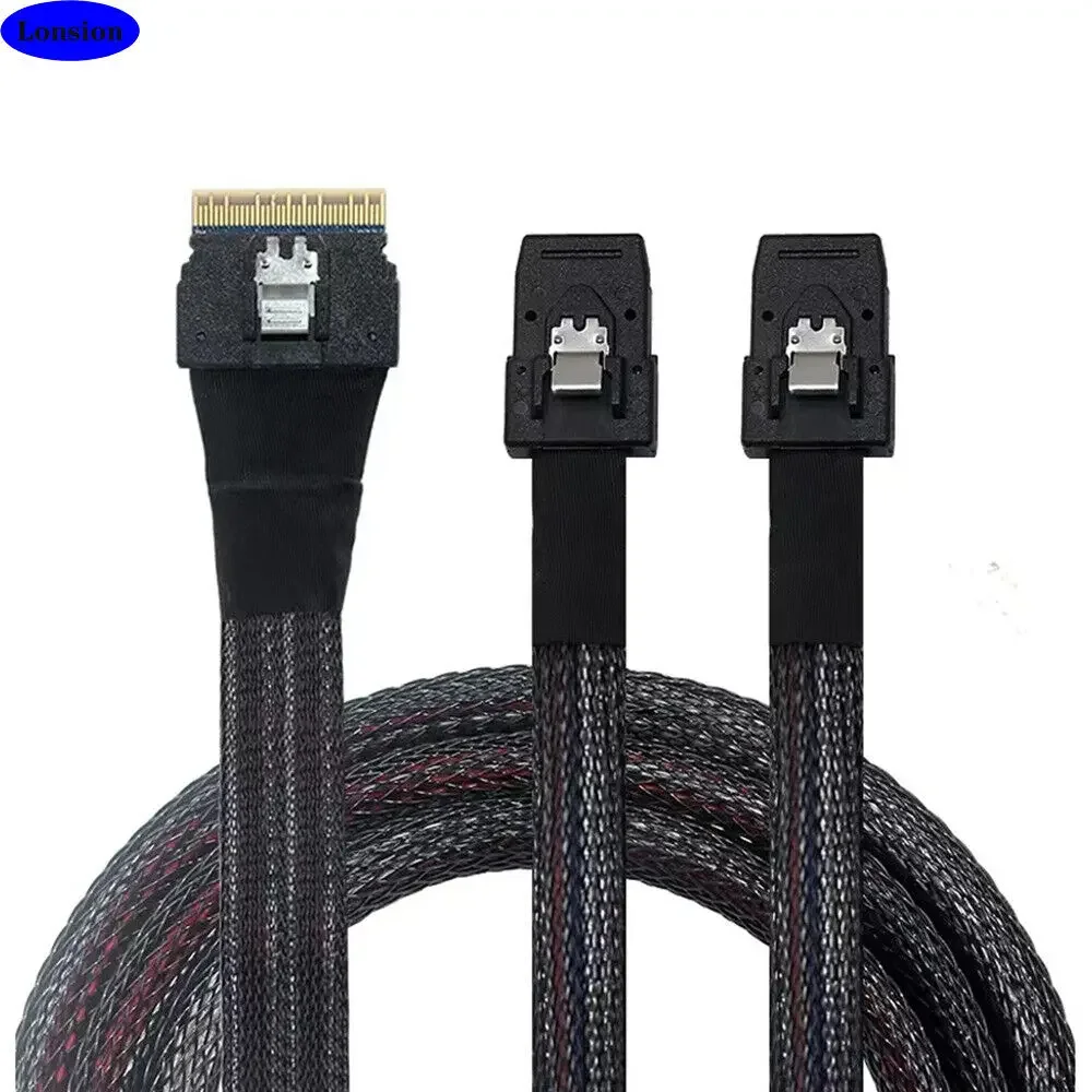SLIM SAS SFF-8654 8I a 4 puertos MINI SAS SFF-8087 Cable de conexión de servidor