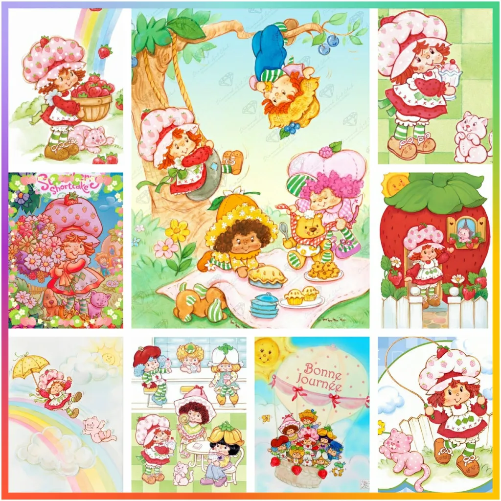 Strawberry Cute-S-Shortcakes Diamond Painting Cross Stitch Full Drill Mosaic Embroidery Wall Decor 5D DIY Hanging Art New Big