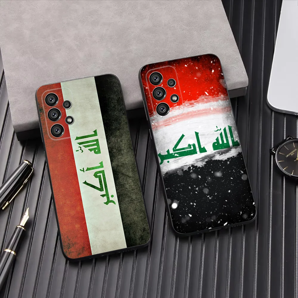 

Nation Iraq Flag Phone Case For Samsung Galaxy A13,A21s,A22,A31,A32,A52,A53,A71,A80,A91 Soft Black Shell