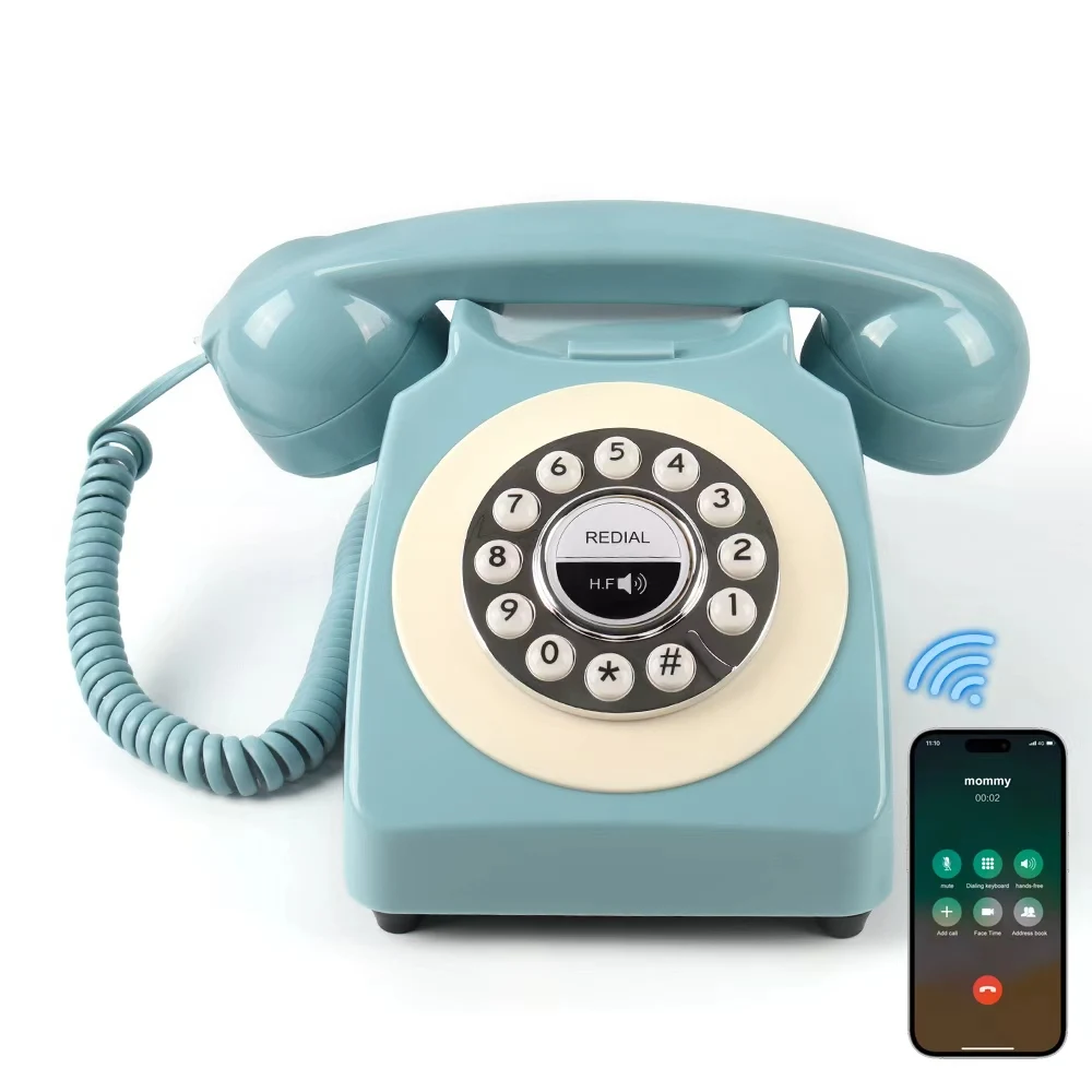 Bluetooth Landline Phone, Retro Bluetooth Home Phone Compatible with Android & iOS, Wireless Cordless Telephone with Speakerphon