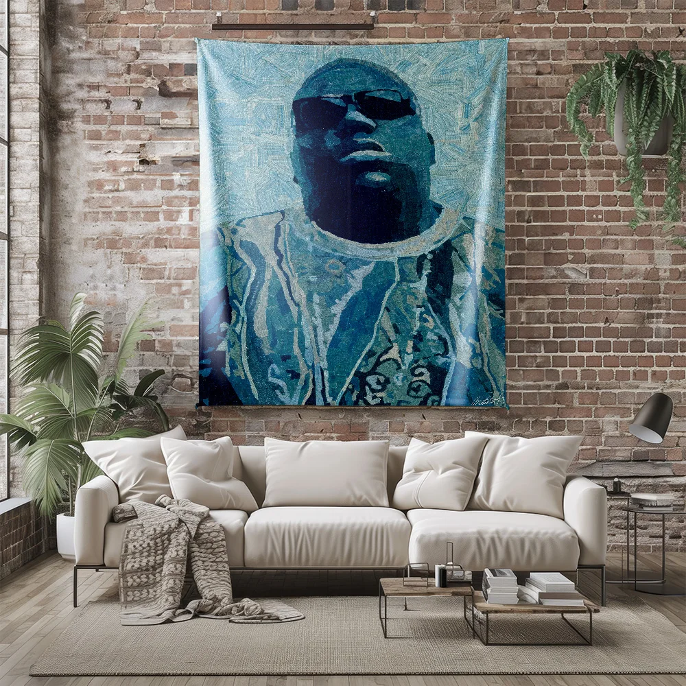 Rap Legend Tapestry Hip Hop Wall Art Machine Washable All Season Living Room Bedroom Home Decor Enhance spatial aesthetics