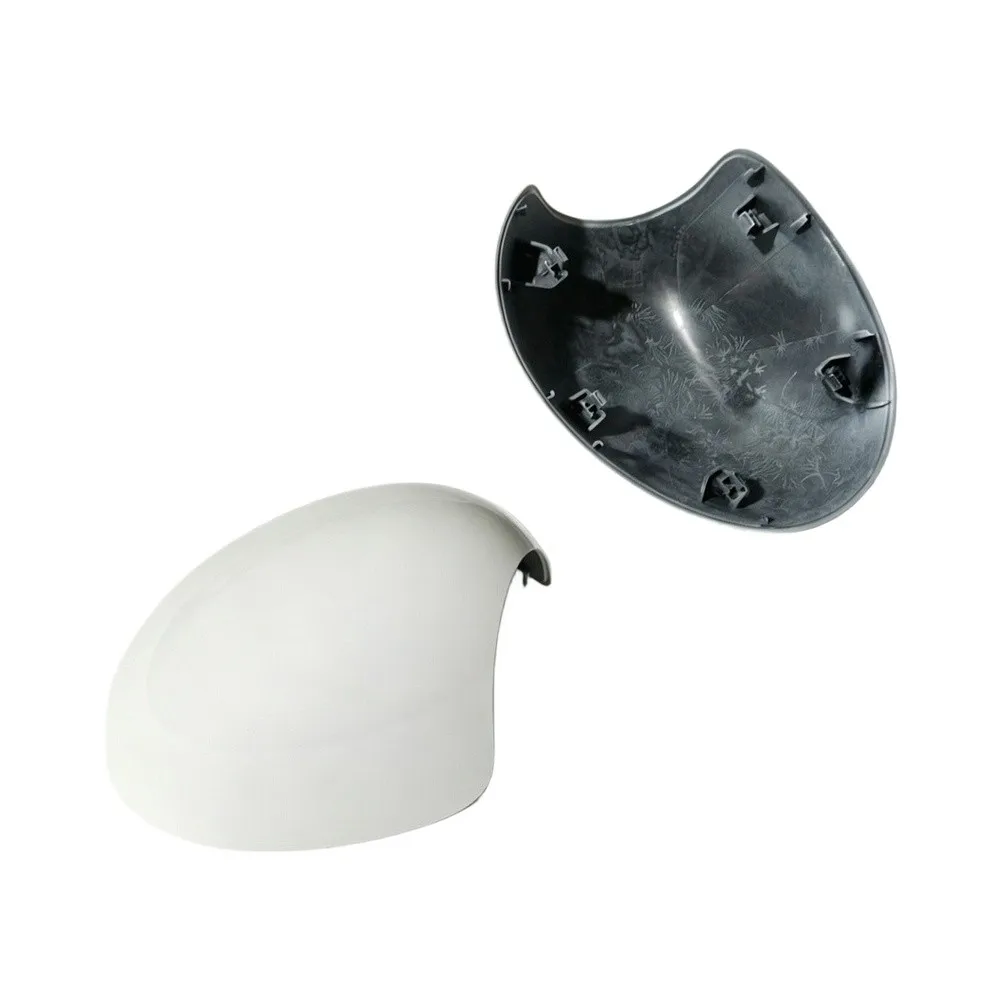 2x White ABS Mirror Cover Cap 51162754913 for Mini Cooper For R55 R56 R57 R58 R59 R60 R61 Manual Fold Compatible
