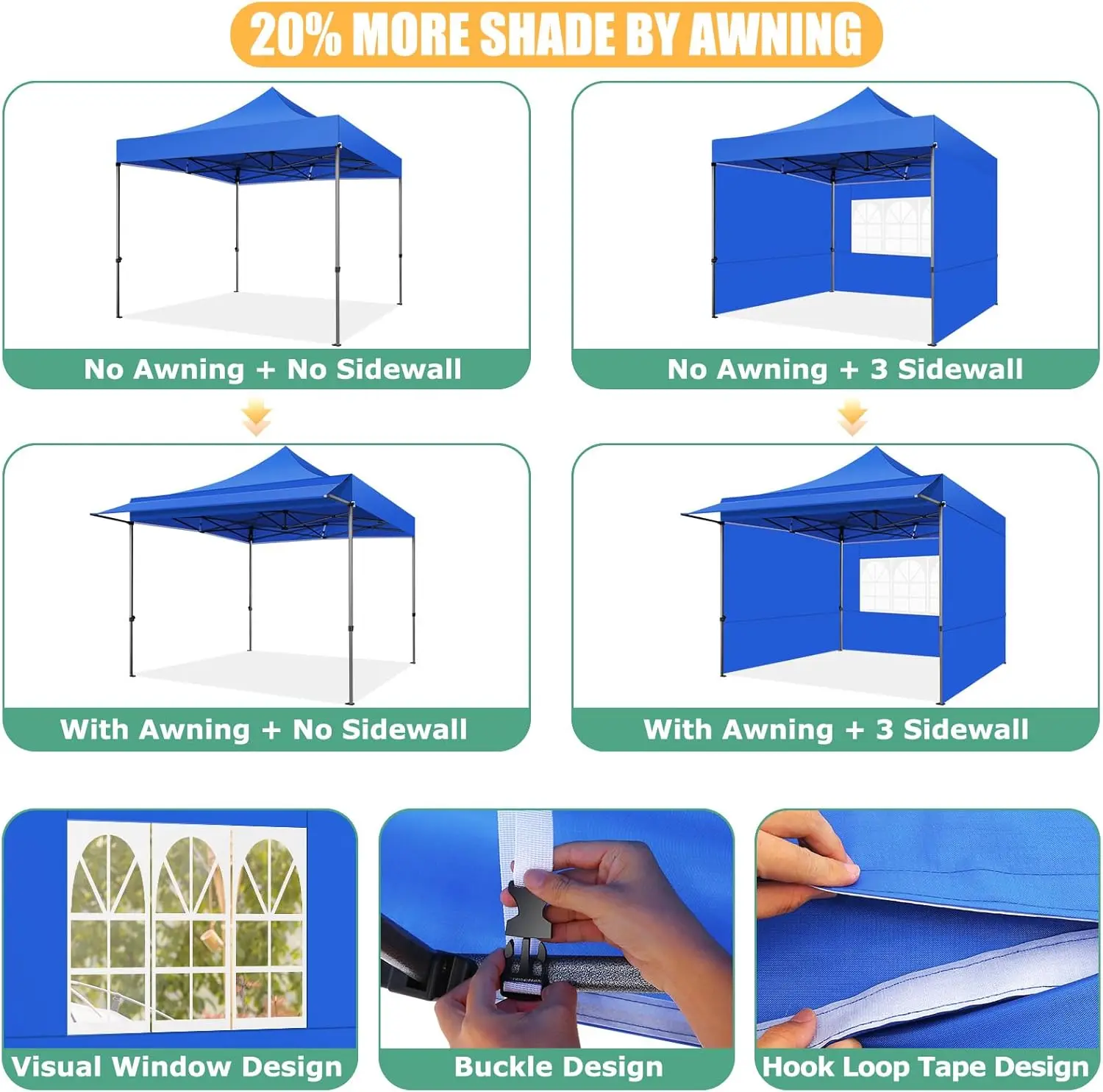 Tenda kanopi sembul 10X10 dengan tenda (10X10 kaki biru)