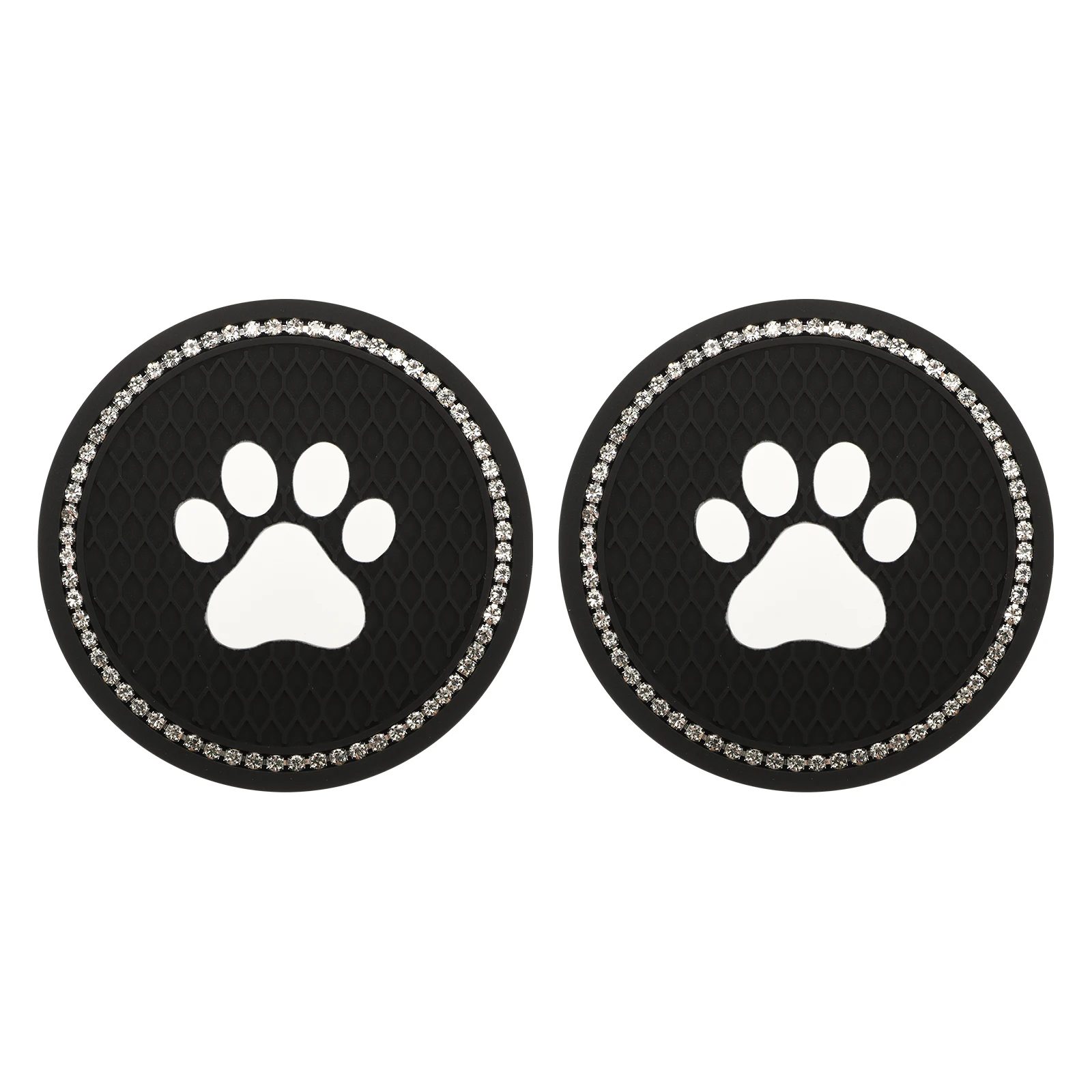 

2 pcs Cat Paw Coaster PVC Car Cup Mats Classic Color Heat Insulation Elegant Vintage Vehicle Decor