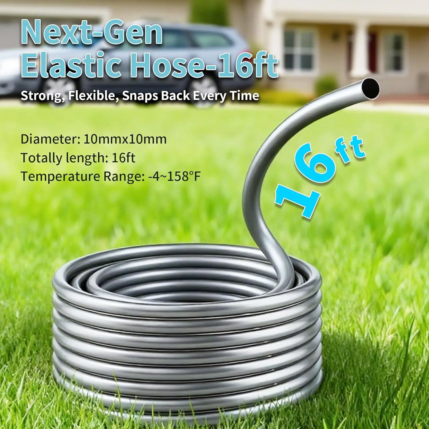 Battery Powered Pressure Washer, 800PSI, 6-in-1 Nozzle, 16FT Hose, 21V Battery & Charger, Portable Handheld Cleaner for Home, Ca