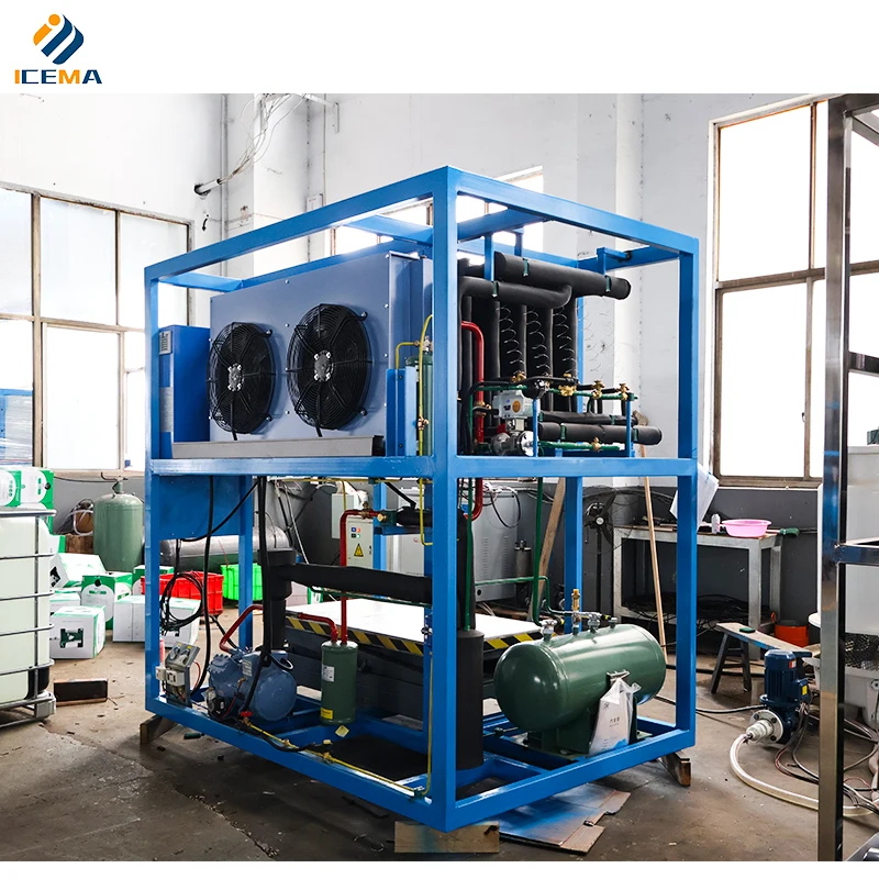 

Industrial 1 Ton High Output Ice Block Machine 110V with Energy Saving Compressor Motor Gear and PLC Core Components