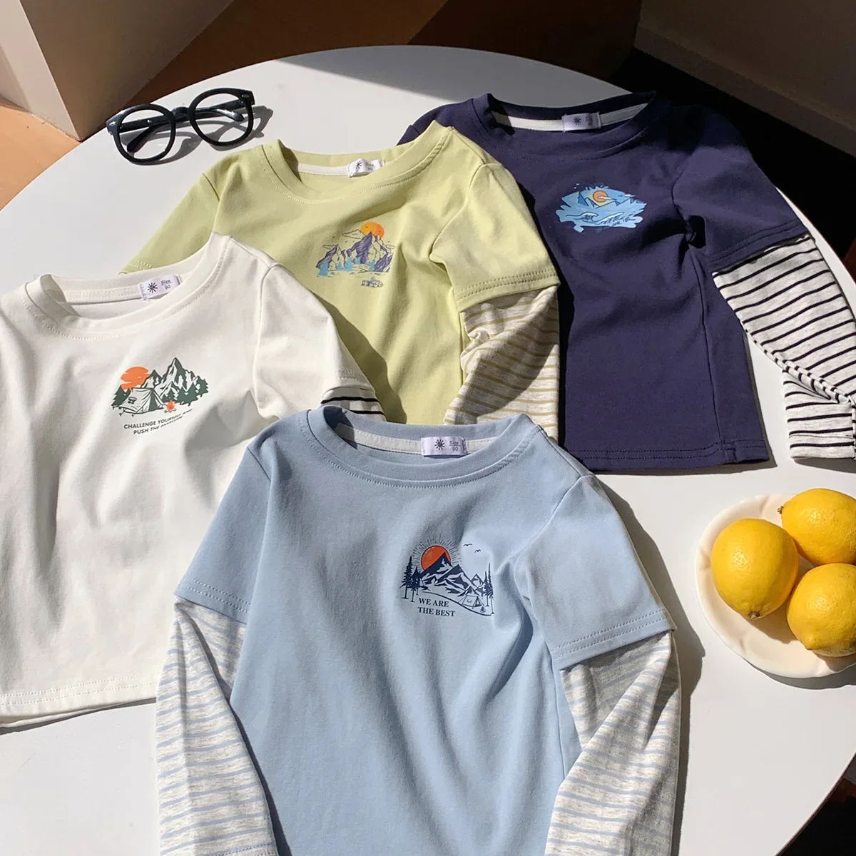 2-10T Toddler Kid Baby Boy Girl T Shirt Autumn Winter Clothes Long Sleeve Print Top Casual Plain Loose Tshirt Outfit