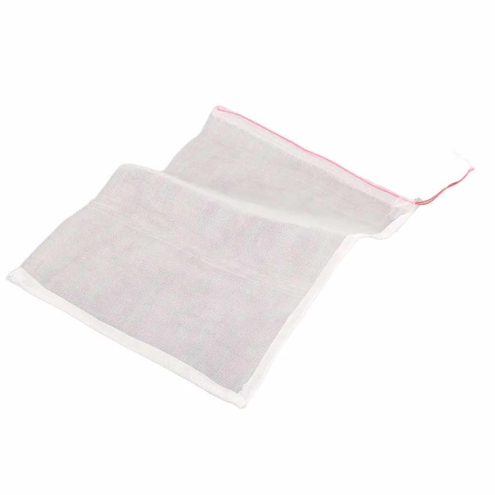 50PCS Durable Nylon Fruit Protection Bags Drawstring Design White Fruit Netting Bags Mesh Material Lightweight Fruit Cover Bags