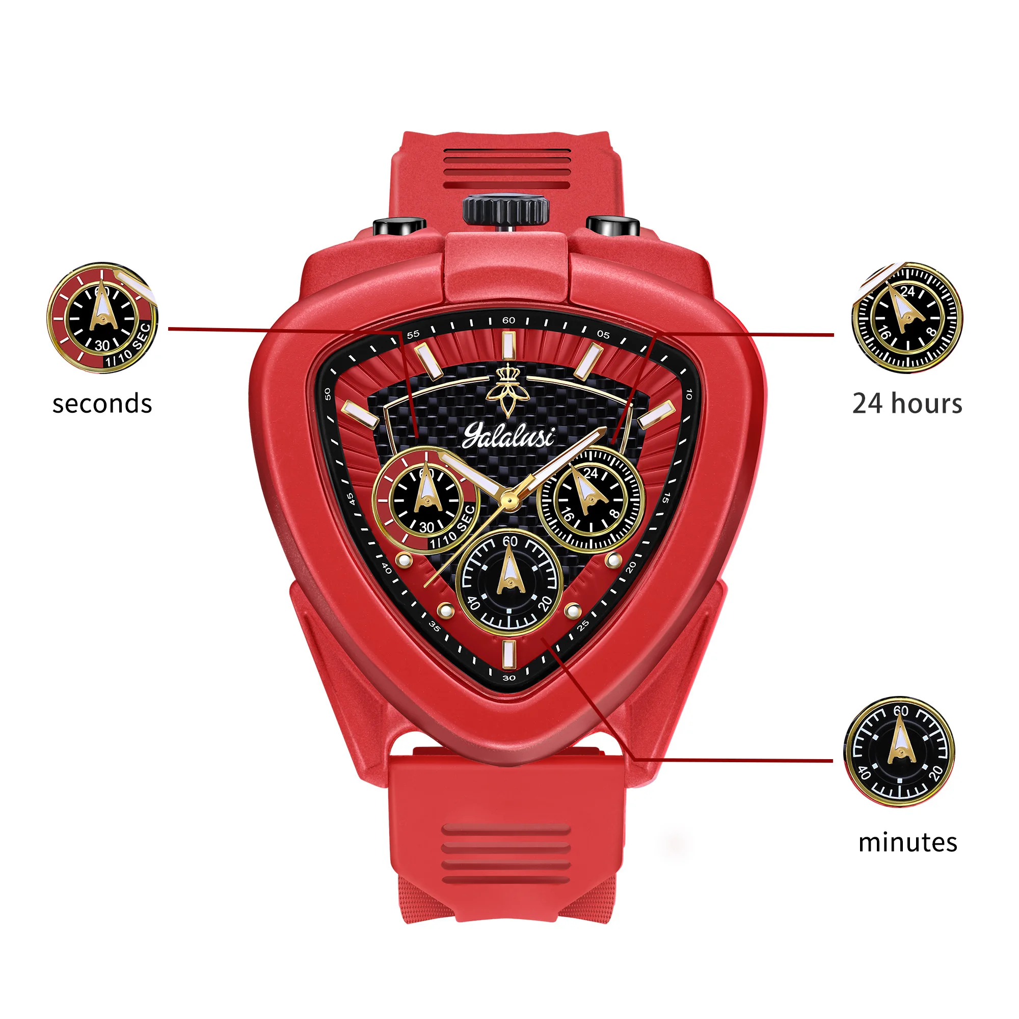YaLaLuSi Men's Watch: Water-Resistant Quartz Bracelet Watch with Triangular Dial, Mechanical Dial, Gift Watch for Boys - Image 4