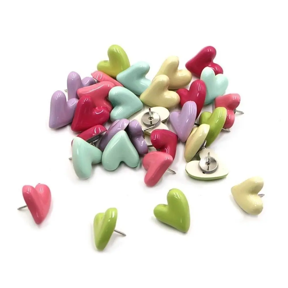 3D Irregular Heart Shape Pushpins DIY Macaron Colorful Push Pins Multifunctional Reusable Board Thumbtack Office School Supplies