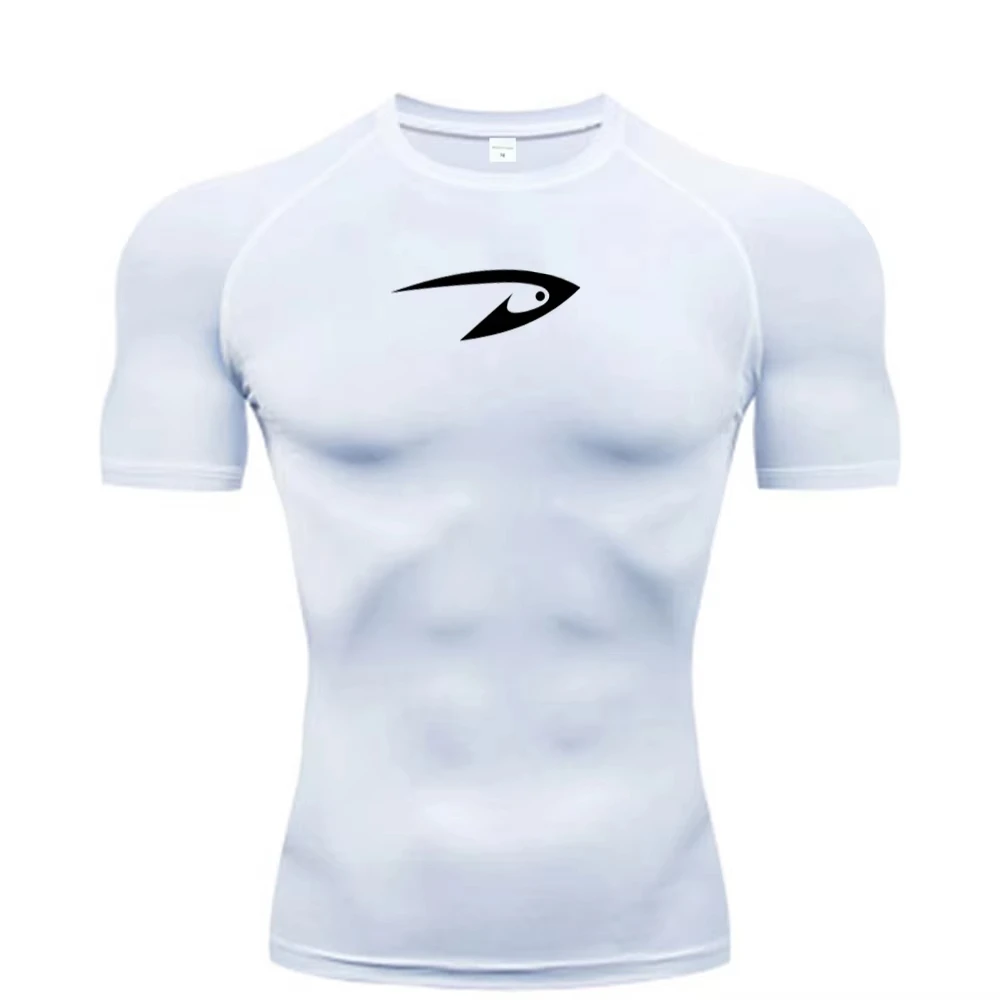 Men's Short Sleeve Compression T-Shirt Quick Dry Gym Fitness Running Jogging Athletic Sport Tops ZY00201