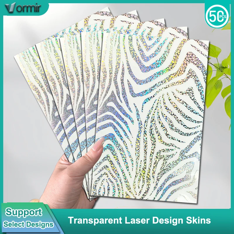 

VORMIR 50pcs Transparent Zebra Print Phone Skins Rear Films for Screen Protector Cutting Machine Laser Print Decoration Stickers