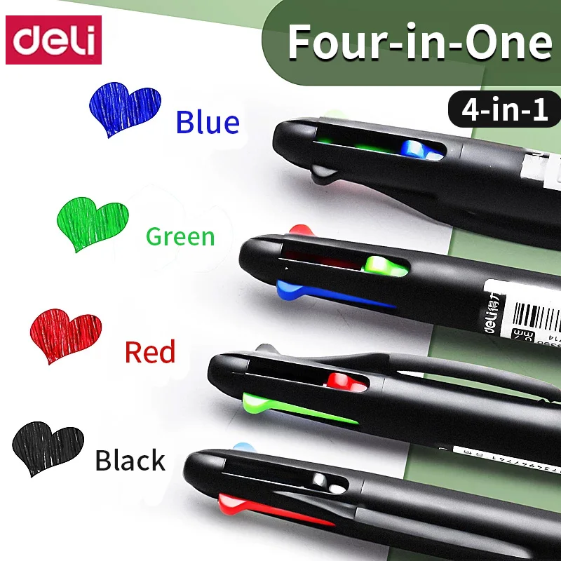 Four Color Retractable Ballpoint Pen Multi Ink Colors Multi Purpose Writing Pen For School Notes Marking Office Stationery