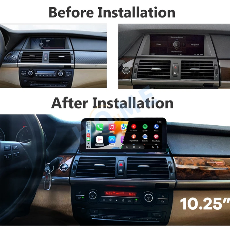 8 Core Android 13 System Qualcomm Car GPS Multimedia Player for BMW X5 E70 F15 X6 E71 F16 Touch Screen Carplay Radio DSP Stereo