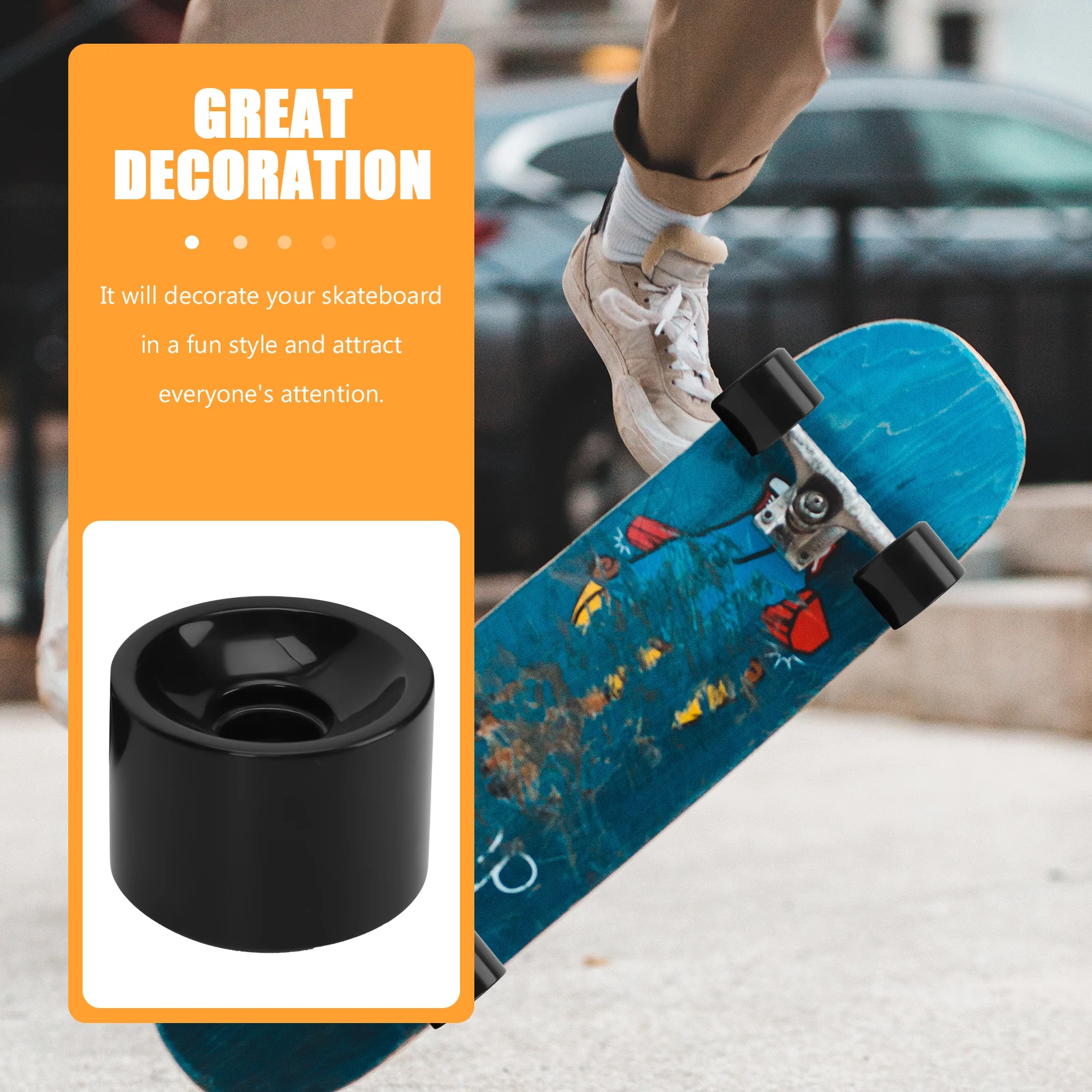 4pcs Skateboard Wheels Replacement Pu High Resilience Durable Shock Resistant Longboard Wheel Skateboard Accessories