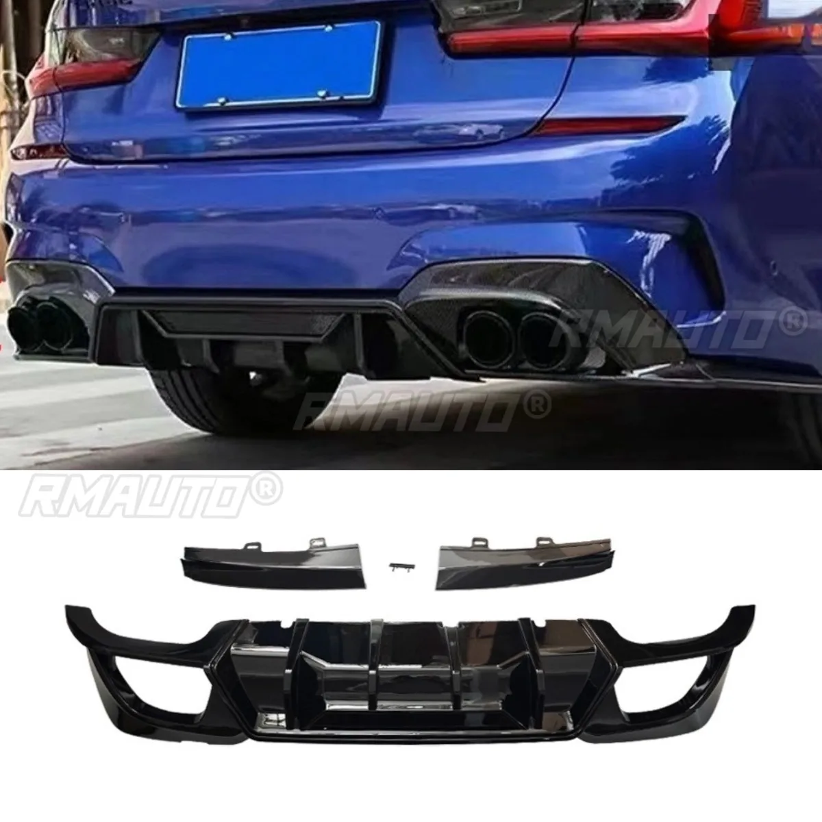 

Car Rear Bumper Spoiler Wing Body Kit for BMW 3 Series G20 CMST Sport Without Lights 2019-2022 Rear Bumper Wing Car Accessories