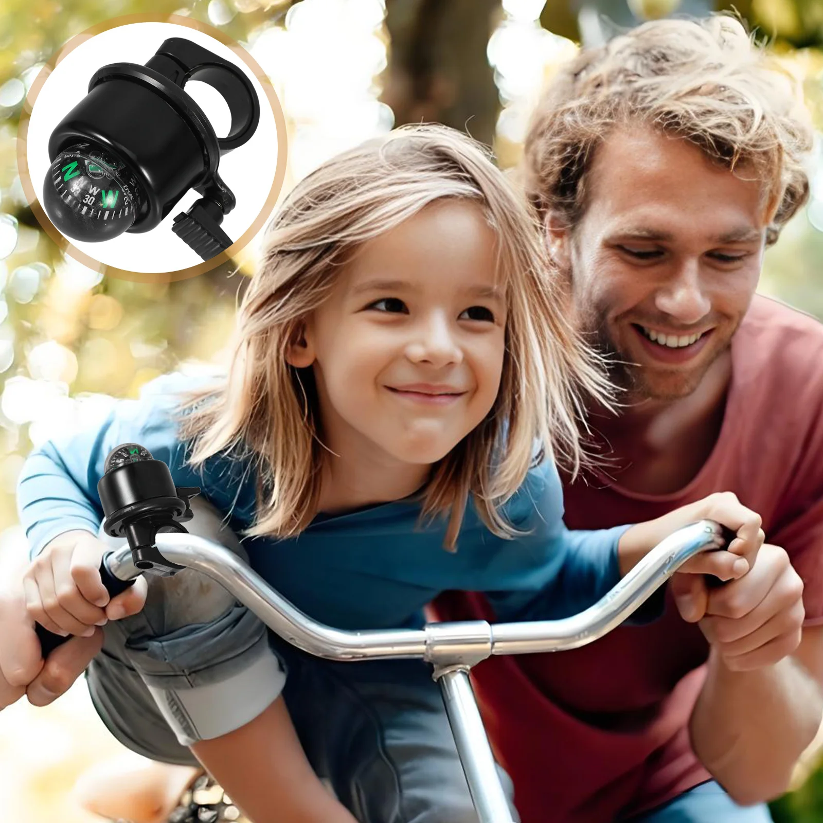 

Durable Bike Bell Ring with Compass Function Rainproof Design for Outdoor Cycling Black Accessory Bike Bell Ring