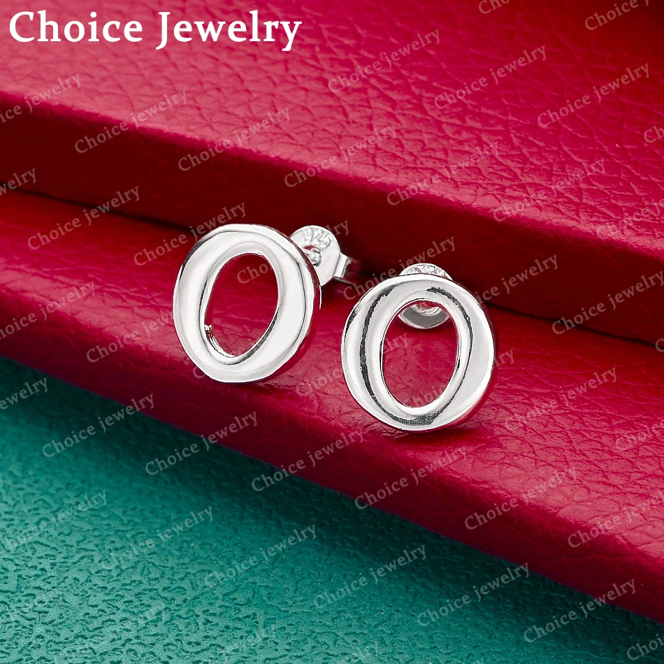 925 Sterling Silver Oval Earrings Stud Earrings For Women Creativity Gifts Street All-match Party And Daily Wear