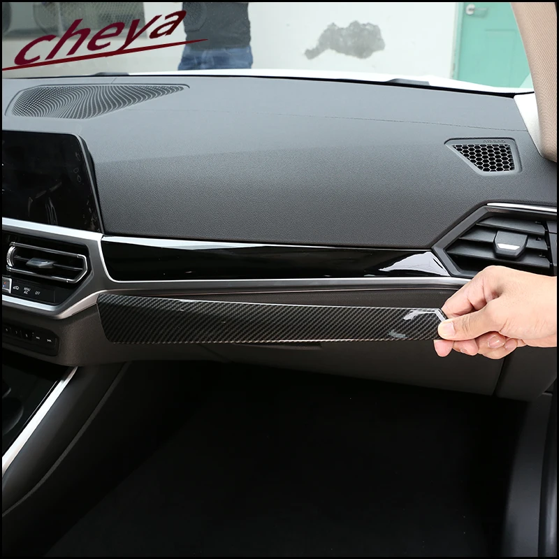 For BMW 3 4 Series G20 G22 2020-2023 LHD Carbon Fibrer Car Center Console Gear Shift Panel Frame Cover Trim