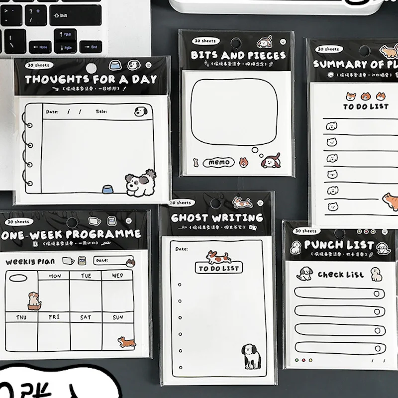 Cartoon Dog Design Weekly Plan To Do List Sticky Memo School Stationery Supplies Diary Junk Journal Check List Sticky Note