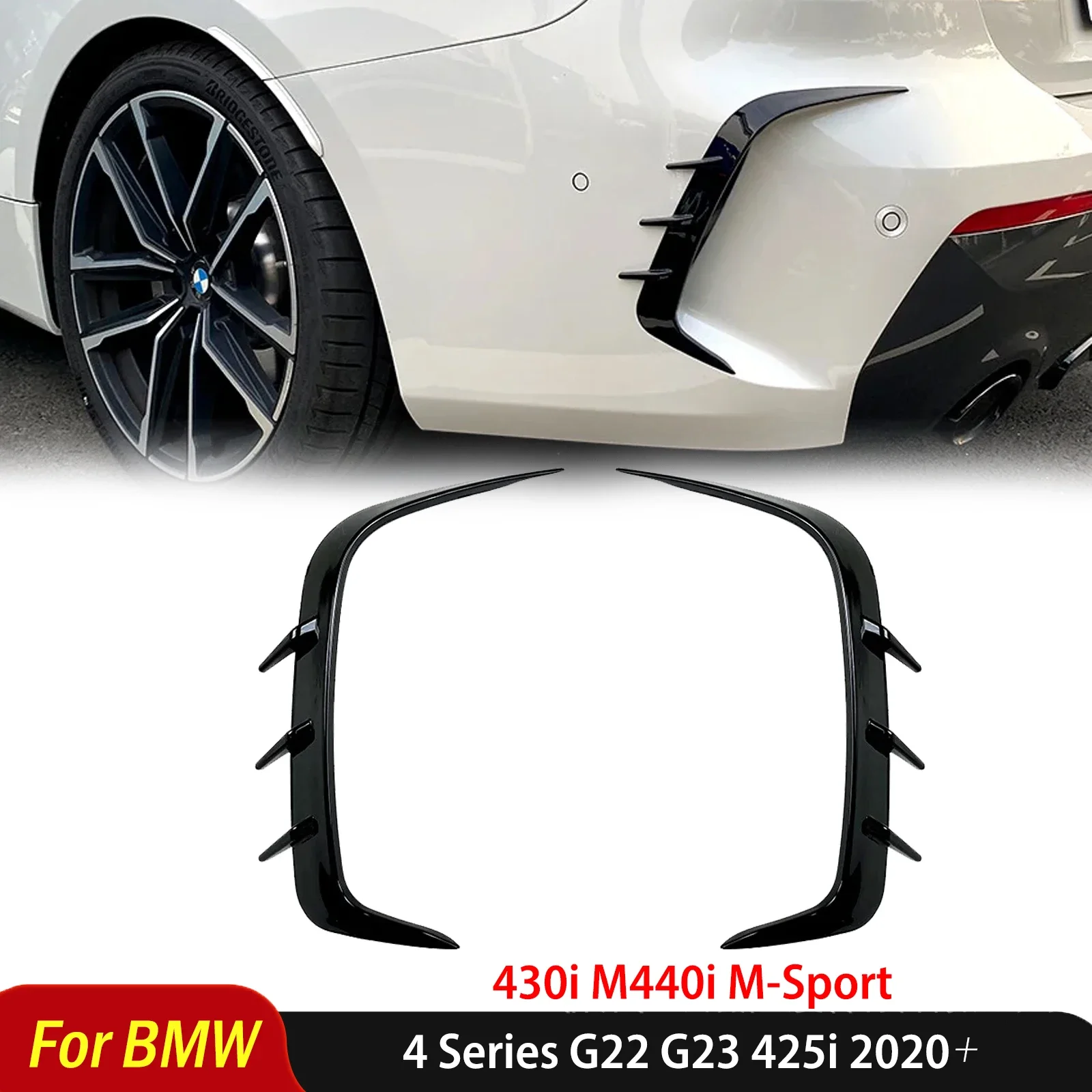 

Rear Bumper Splitter Spoiler Air Vent Cover Splitter for BMW 4 Series G22 G23 425i 430i M440i M-Sport 2020+ Auto Accessories