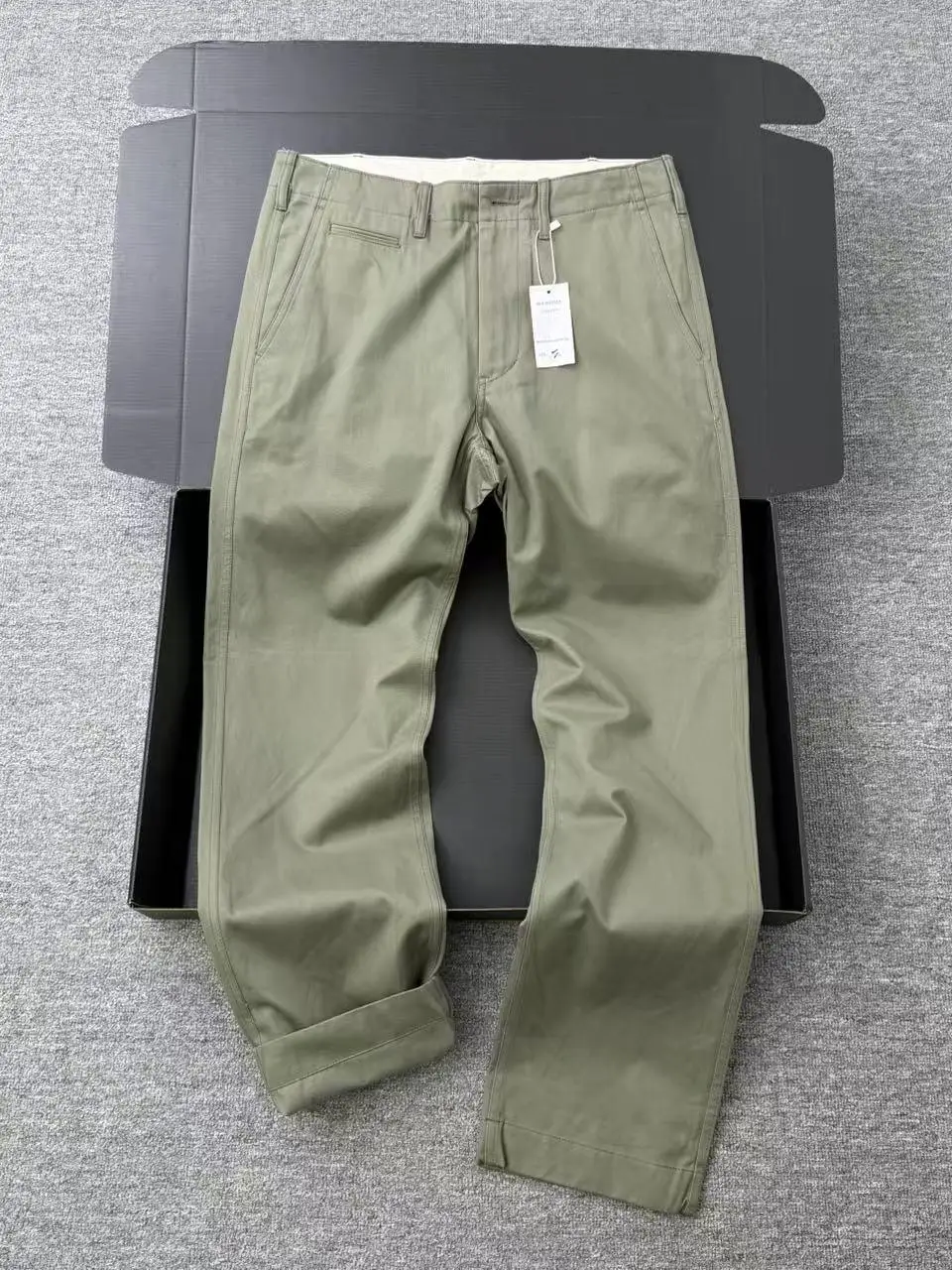 High Density Twill Cotton Men's Spring Summer Casual Pants Breathable Versatile Straight Leg Zipper Fly Comfortable Fit