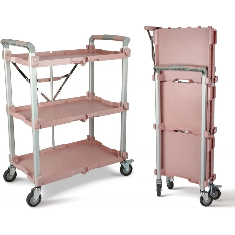 Tools Pack N Roll Collapsible Service Cart, XL Size 300LB Capacity Heavy Duty Utility Cart Garage Warehouse Office
