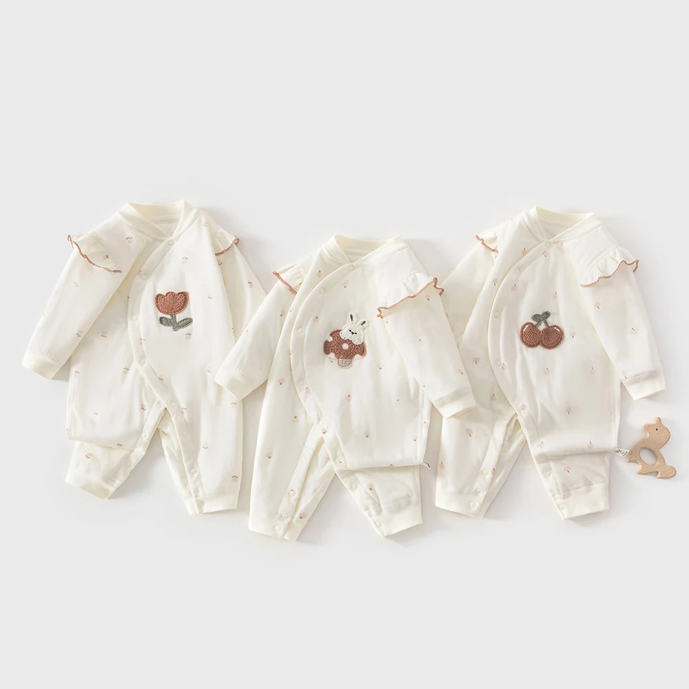 Baby Boy Romper Quilted Warm Autumn Winter Newborn Boutique Clothing Infant Girl Jumpsuit High Quality