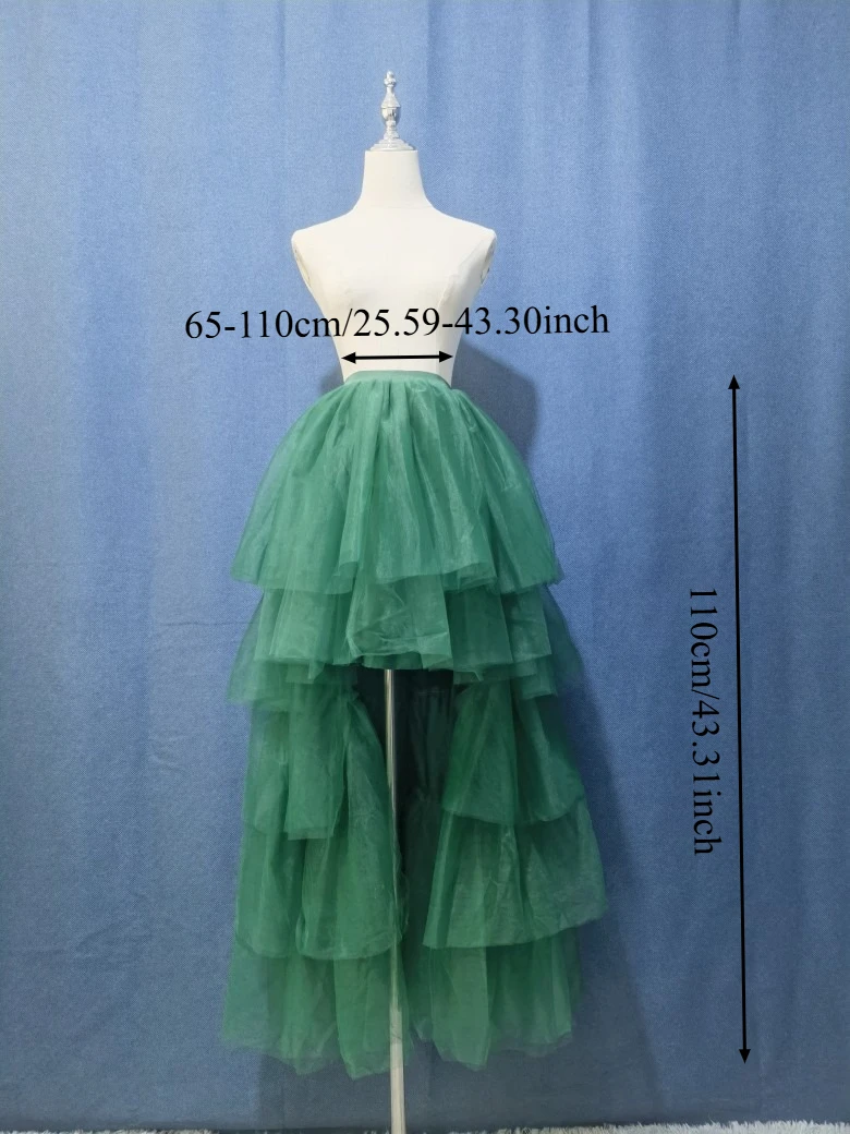 Chic Black Puffy Hi Low Tutu Party Skirt High Low Tulle Skirt Layered Women Long Skirt for Prom Custom Made petticoat