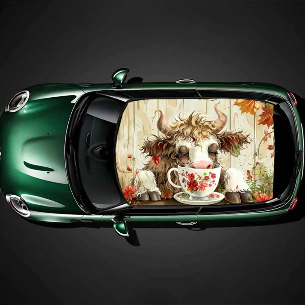 Cup between cattle shadow: lovely secret patterns between flowers and plants car vinyl wraps, vinyl car roof graphics, suitable