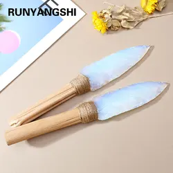 1PC Crystal Opal Original Stone Model Knife Polishing Unbladed Knife Model Crystal Crafts